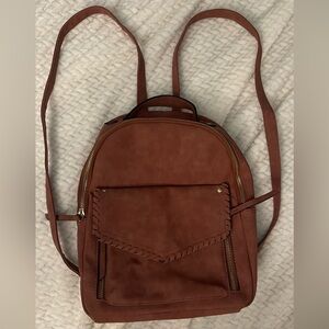 Mauve Suede Mini Backpack